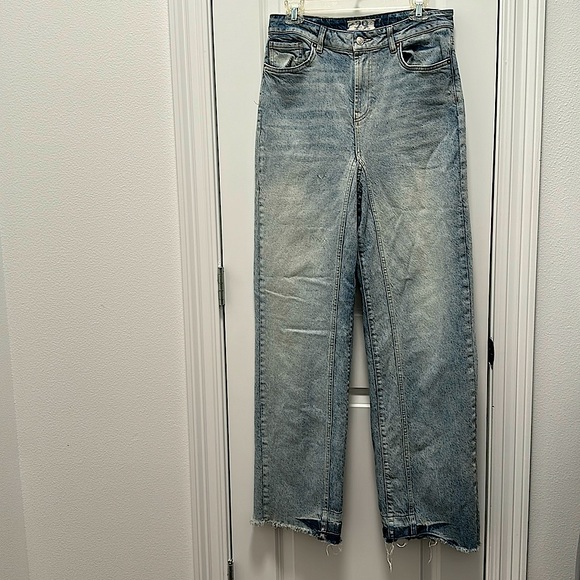 We The Free Denim - Free People super high rise wide leg light wash jeans, size 29